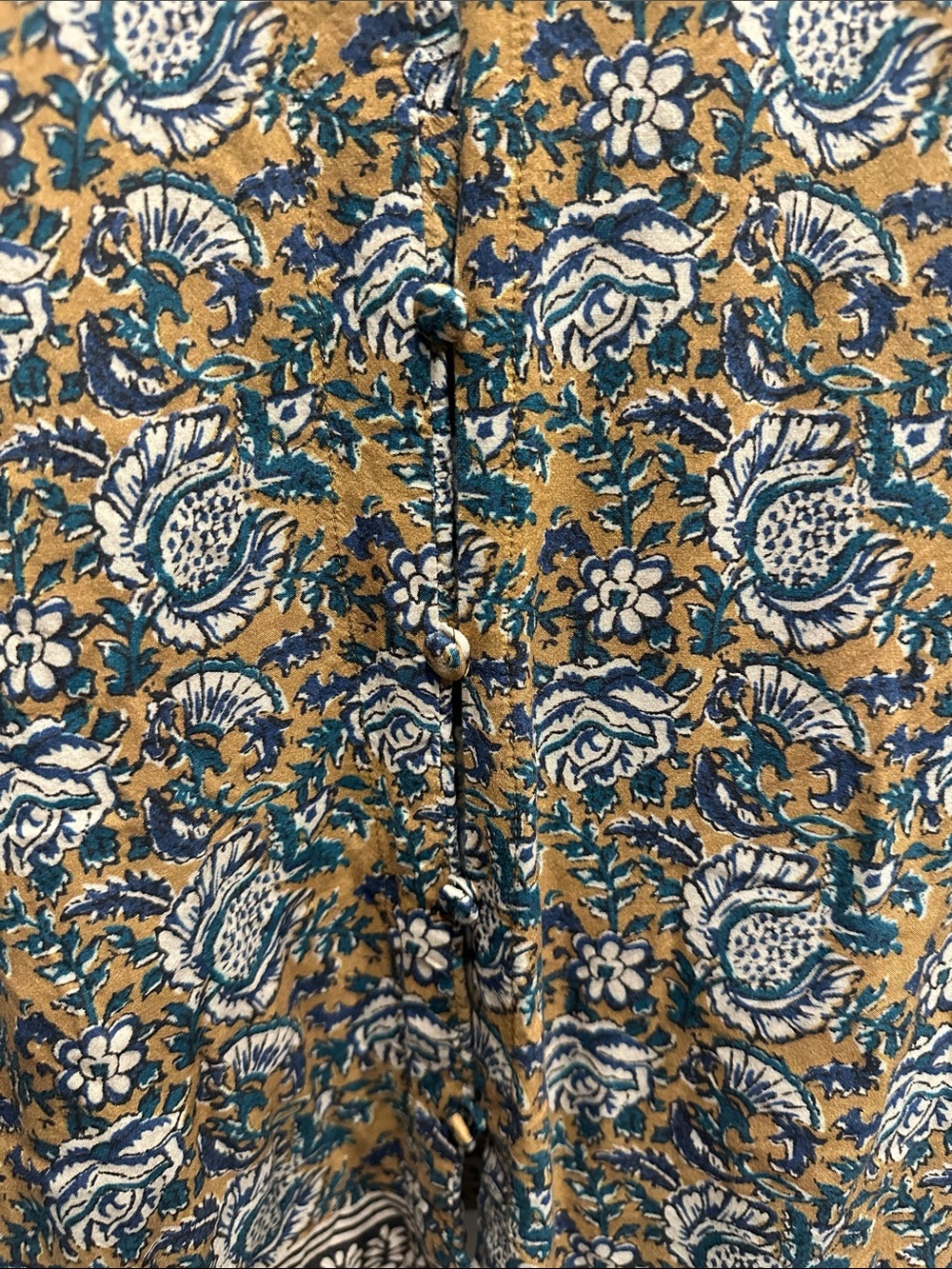 Faherty Naomi long sleeve floral Top blouse boho flowy size large paisley - Picture 6 of 11
